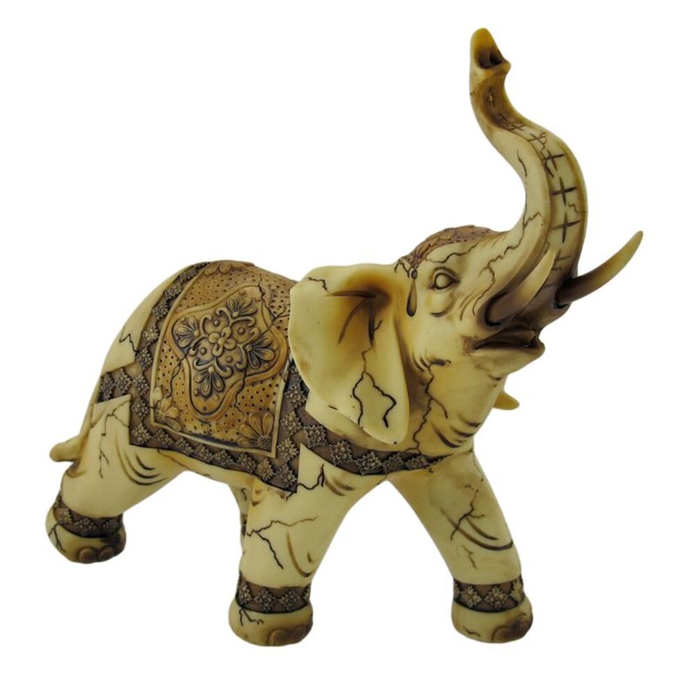 Antique Ivory Look Decorative Elephant Statue